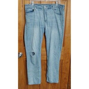 Anthropologie Pilcro Womens Jeans 32 Tall Distressed Light Wash Slim Boyfriend